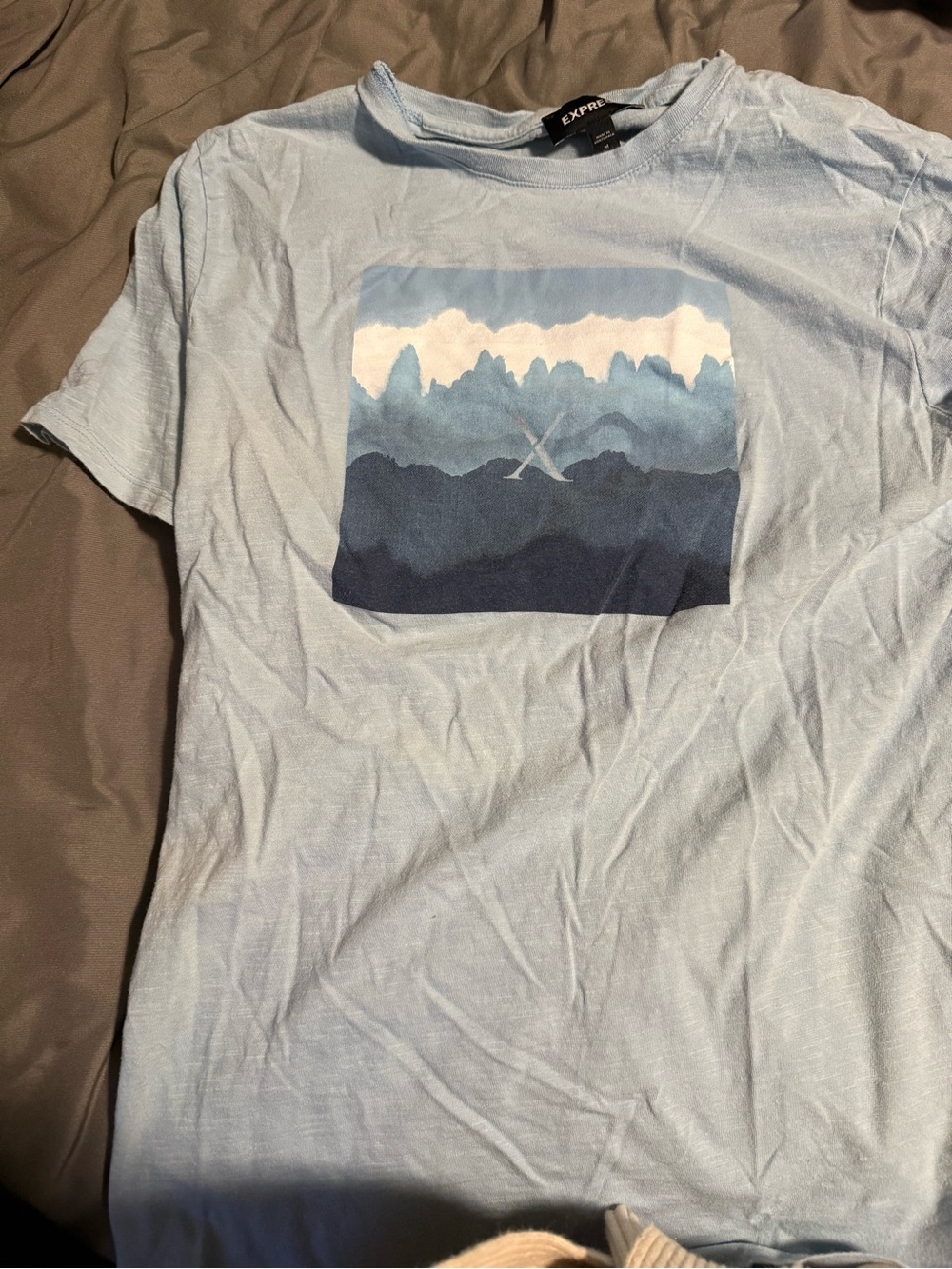 Express Vintage Pale Blue Crewneck T‑Shirt